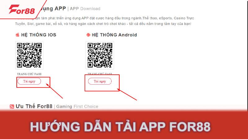 Hướng dẫn tải app for88